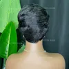 Curl francese brasiliano economico all'ingrosso 100% 100% non trasformato Vrigin Capelli umani Black Pixie Cut Short Wig