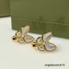 Projektant biżuterii Van Naszyjnik Pierścienie kolczyki Bransoletka Zestaw Zetek Rose Gold Butterfly wisiorek z diamentową luksusową marką klasyczną dla kobiet z pudełkiem