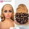 Synthetic Wigs DreamDiana 100% Human Hair Double Pull Bounce Wave Wig 250 Density 13X4 HD Ombre Thick Full Remi Indian Curly Q240427