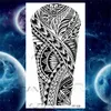 YNQ3 Tatouage Transfert Grand tatouage temporaire Tottem pour adultes Men réalistes Maori Thorns Brassbands imperméables faux autocollants de tatouage Arm Body Tatoos 3D 240427