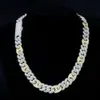 Nowy trend 18 mm mrożony Dolor VVS 925 Srebrny Srebrny Moissanite Cuban Link Łańcuch