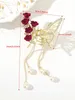 Haarclips Bronrettes Butterfly Tassel Pearl Hair Claw Red Flower Festival Haarspeld voor meisjes paardenstaart Hair Clips Crab Women Fashion Accessoires Geschenken 240426