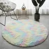 Carpets Round Plush Carpet For Living Room Anti-slip Fluffy Large Area Mat Thick Bedroom Decorative Carpets Floor Soft Rug Home Pink Rug