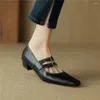 Scarpe casual Fedonas Donne di base pompe Pompe quadrate vera fibbie in pelle autentica 2024 Spring Summer Office Mature Lady Working Woman