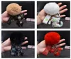 Söt Pompom Keychains Fashion Cat Teddy Bear Designer Key Chain Ring Gift Women Pu Leather Bil Buckles Bag Charm Accessories Men 1580892