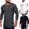 Men's Suits A3118 T-shirt Spring And Summer Top Long-sleeved Cotton Bodybuilding Folding