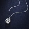 Sier 925 Sterling hanger Mosang Diamond ketting dames flexibele luxe ronde tas spring hart sier hanger sleutelbeen