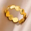 Кластерные кольца из нержавеющей стали форма морской раковины для женщин Симпатичный открытый винтажный золотой цвет кольцо эстетические водонепроницаемы
