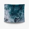 Tapisserier Sea View Tapestry Water Landscape Beach Decoration Ocean Beach Wall Hängande blå skummande filt Vacker scenisk heminredning