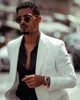 Мужские костюмы Fashinon White Slim Fit Beach Wedding Wedding 2 Piece Man Blazer Случайный костюм одиночной грудь Homme