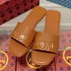 TB Slides Sports Sandals Designer Shoes Woman Slippers Flat Platform Letter T Sandale Men Slide Flip Flops Genuine Leather Summer Vacation Size 35-42