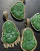 HIP HOP ICED OUT LIGHT BUDDHA BUDDHA GREEN JADE PENDANT Collier Gold Silver plaqué LAB SIMULÉ DIMALDS CZ BIELRY5892989