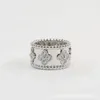 Designer Charm vierblad klaver caleidoscoopring voor vrouwen 925 Sterling zilver met diamantbloem 18k rose goud paar trend