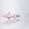 NC102 OD 30mm Bongo de vidro Tubos de fumantes 510 Titanium Ceramic Tip quartzo Banger prego de 45/90 graus colorido com derramamento de derramamento de derramamento bubbler tubo de água em linha Perc Bongs