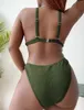 Kadın Mayo Cikini-Sexy iki parçalı tek renkli monokromatik artı boyutu bikinis seti plaj mayo banyo takım elbise yaz