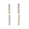 Stud Earrings Dropping 925 Sterling Silver Bar Shape Earring With Cz Bezel Long For Women Lady Wedding