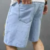 Men's Jeans Summer mens fashionable and personalized embroidered denim shorts mens slim fit five point pants high-quality casual beach jeans and shortsL244