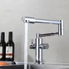 Rubinetti da cucina rubinetto montato a parete e spugnatura a rubinetto cromata cartella flessibile per il mixer del lavandino due maniglie