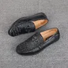 Zapatos casuales auténticos verdaderos verdaderos de cocodrilo mocasines suaves suaves mocasines