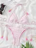 Dames badmode touw driehoek bikini's 2024 vaste string zwempak vrouwen sexy badmode