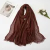 Sjalar stor storlek vanlig marinblå frans viskos sjal halsduk lady wrap ljuddämpare pannband muslim hijab snood echarpe foulard femme 190*90 cm d240426