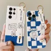 Posmarowanie telefonów komórkowych Couple Cover pasma odpowiednia dla Samsung S23 Ultra S24 S22 S21 S20 Fe Plus Ultra Note 10 20 Śliczny niedźwiedź miękki uchwyt na telefon TPU J240426