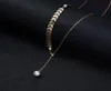 1 st ny modeguldlegering imitation pärla vete örat justerbar choker halsband elegant smyckespresent till kvinnor y03097992876