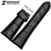 Watch -riem 23 mm 24 mm 26 mm 28 mm Big Width Black Brown Mens Alligator Echt lederen horlogeband Bandbanden 240409