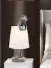 Bordslampor nordiskt söt groda tyg sovrum säng lampa present barn tecknad djur harts nattljus studie skrivbord lampor fixturer