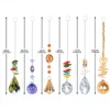 Dekorative Figuren 6pcs Farbe Kristall Regenbogen Hanging Chakra Glass Anhänger für Zuhause vor Kronleuchterteile Zubehör Raumdekoration #