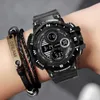 Montre-bracelets Yikaze Black Digital Mens Sports imperméable Timing Outdoor Watch G Infantry Impact Student Q240426