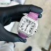 Mechanical Diamond Luxury Watches VVS Moissanite Watch Iced Out Square Men Kvinnor handledsklocka