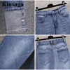 Botón de jeans para mujeres Poschwork esposado 4xl Summer Streetwear STRING Capris Indie Estética Pantallas de mezclilla de cintura alta