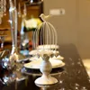 Kaarsenhouders vogelkooi houder kandelaar ornament witte vintage vogel kooi gesneden decoratie huis pot bloemenstandaard