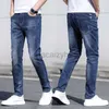 Herren Jeans Frühling/Sommer Neue Herren Jeans Trendy Elastic Slim Fit Deep Blue Leggings Edition Herrenjugend Jeans Plus Size Hosen