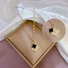 Nieuwe plant vierbladige klaver ketting bling hanger kettingen goud vergulde designer sieraden vrouwen vrouwelijke zuster geschenk link keten natuur choker elegante ketting s999