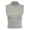 Camisoles Tanks Femmes Été Top Scoop Neck Necl sans manches Sans tricot à coute à coutelle Ajusté Contrôle à moitié haut en tricot Camisole