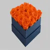 Decorative Flowers Wholesale Real Natural Round Square Shape Hug Bucket Preserved Roses Flower In Gift Box For Wedding Home Decoration