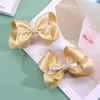 Haarzubehör Oaoleer 2pcs/Set Gold Ribbon Bögen Clip für Kinder Mädchen Massive Bogenketten Haarnadel Barrettes Korea Kopfbedeckung Baby