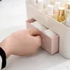 Scatole di stoccaggio a doppio strato di trucco in plastica organizzatori cassetti cosmetici gejey display vetrina organizzatore contenitore desktop