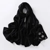Shawls 2023 Luxury Stitch Diamond Floral Bubble Chiffon Instant Hijab Shawls Dama de alta calidad Bufandas Ramadan Muslim Sjaal D240426
