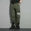 Men's Pants Multi pocket drawstring cargo pants summer and autumn outdoor mens casual cargo pantsL2404