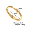 Bangle Personality Belt Shape Bangles For Woman Luxury Inlaid Zircon Stainless Steel Spring Buckle Bracelets Jewelry Gift Wholesale