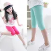 Trousers 3-10 Year Old Girl Knee Length Childrens Fifth Pant Candy Color Childrens Tailored Clothes Spring/Summer Full Match Bottom LegsL2404