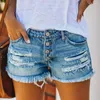 Dames jeans zomer blauwe vrouwen denim shorts hoge taille Jean vrouwelijk elastiek scheurde korte modestraatbodems