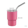 Bouteilles d'eau 2 oz mini gobelet en acier inoxydable tasse de voiture portable tasse de voiture portable avec couvercle et goutte de paille