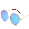 Sunglasses 2024 Round Oversized Women Brand Designer Big Circle Gradient Mirror Sun Glasses Female Metal Frame Cool Eyewear