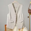 Kvinnors västar Kvinnor Business Vest V Neck ärmlös Solid Color Single-Breasted Commute Style Cardigan Suit Coat Waistcoat