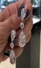 Klassieke drop earring luxe sieraden 925 sterling zilveren witte topaz populair cz diamant dames bruiloft feest bruids earring717212222