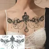 Tattoo Transfer Waterproof Temporary Tattoo Sticker Flower Geometry Bow Sexig Fake Tatto Flash Tatoo Chest Tato For Girl Women 240427